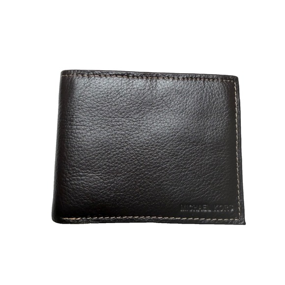 Michael Kors Other - MK Michael Kors Men's Brown Pebbled Leather Slim Bifold Wallet - Dark Brown